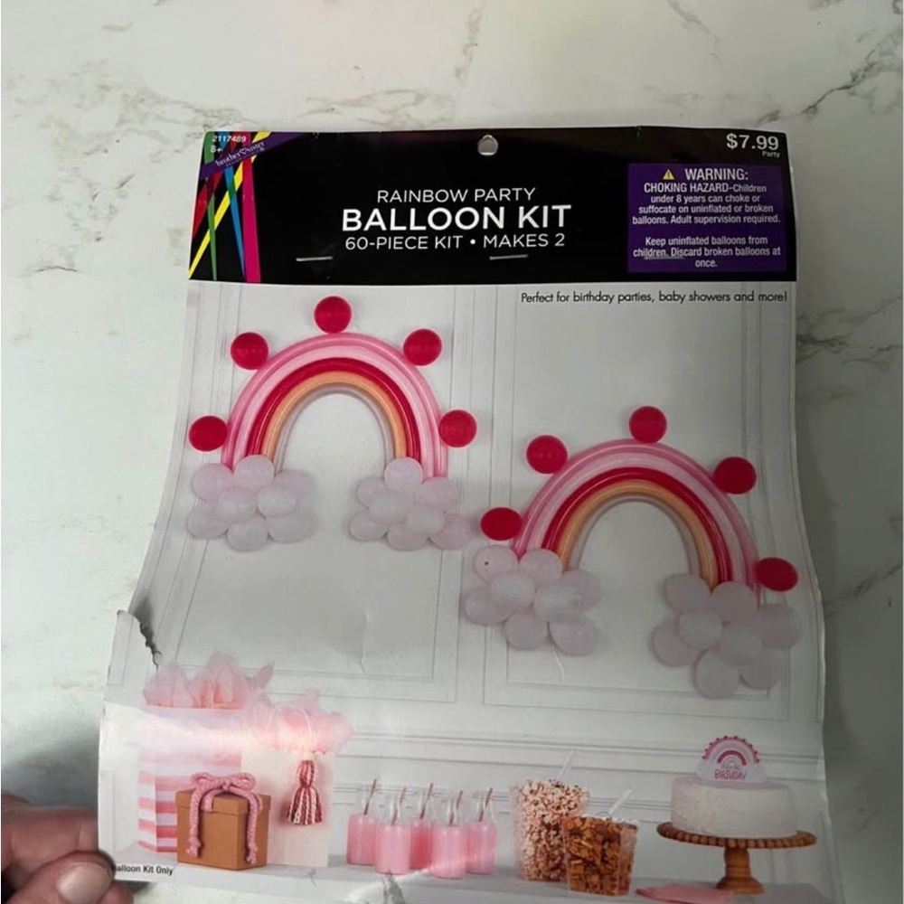 Hobby Lobby Rainbow Balloon Kit - Pink and White